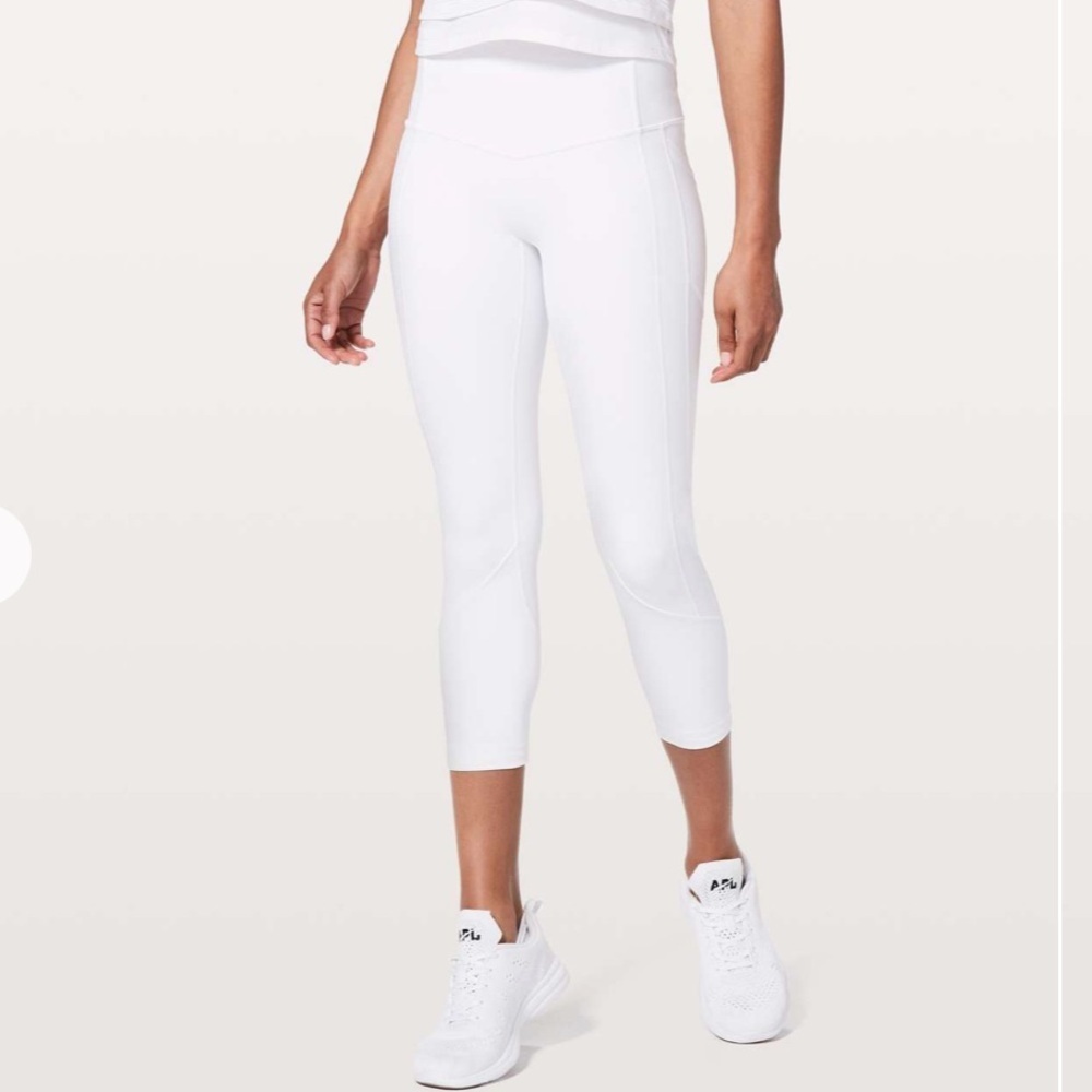 Lululemon All the Right Places crop leggings 23” 2 white full on luxtreme
